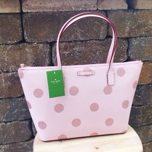 Kate Spade Haven Lane Small Tote Pink w/ Polka Dot